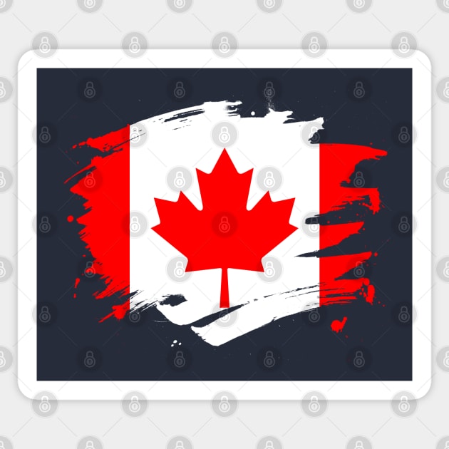 Canada Paint Splatter Flag - Canadian Pride Design Sticker by Family Heritage Gifts